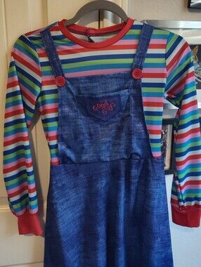 Chucky Costume Good Guys Long Sleeve Dress- GIRLS